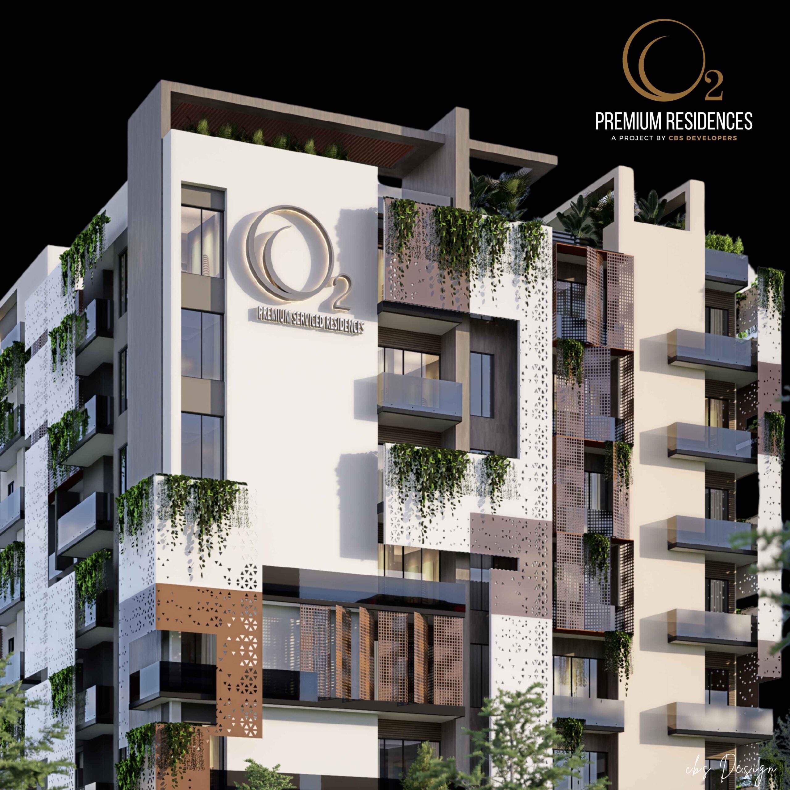 O2 Premium Residences Front View | Luxury Apartment Building in the heart of Lahore