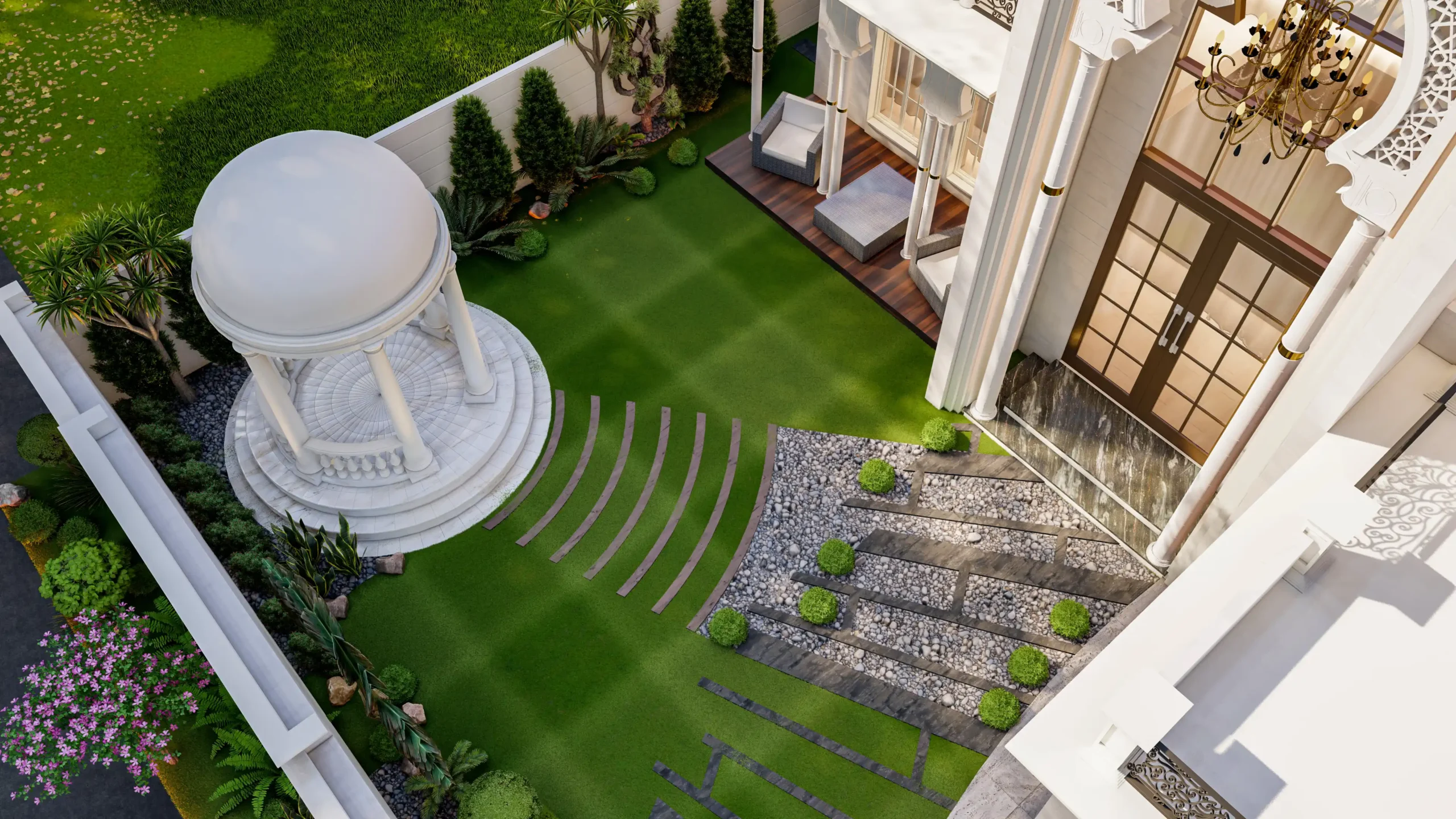 Landscape Design of 1 Kanal Modern Classical House in Kharian